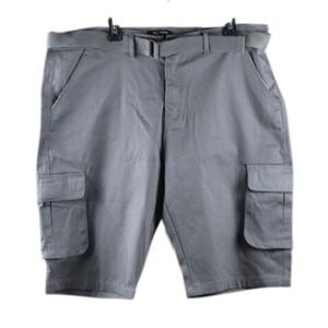 Blu Rock New‎ York Mens Grey Cargo Shorts with Belt Stretch Cotton Size 40